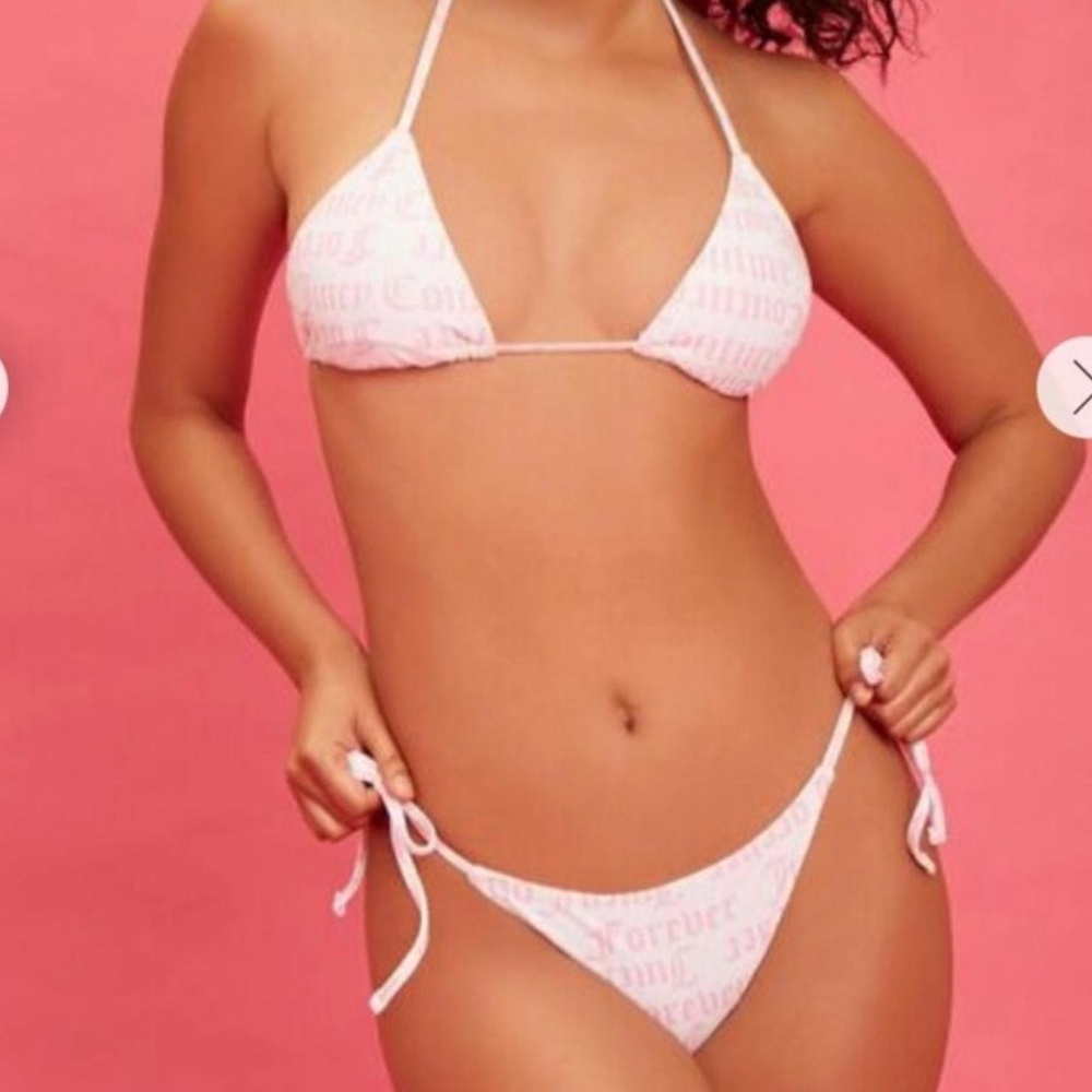 Juicy Couture Women's Pink and White Bikini